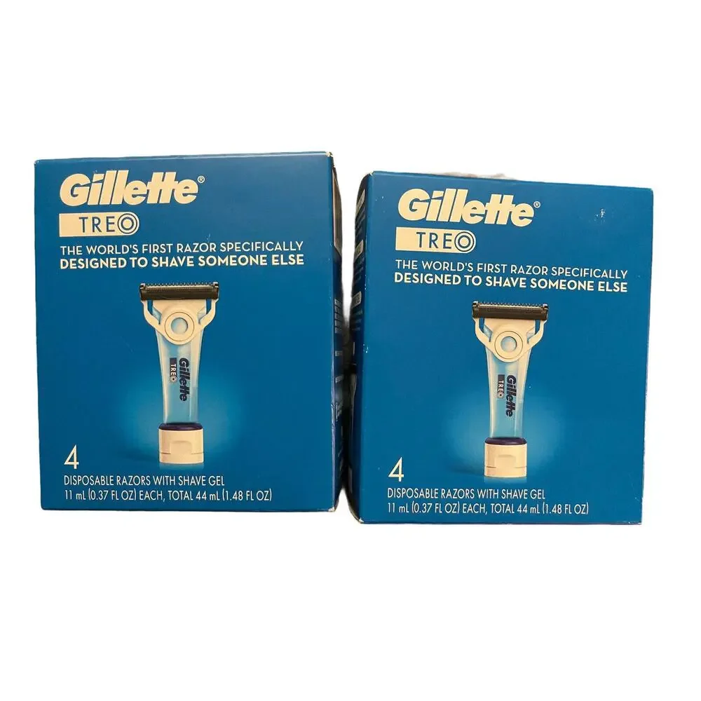 Gillette Razor & Shave 2 Treo Gel 0.37 FL OZ Travel Disposables Health & Beauty